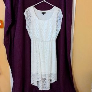 AUW Women's Medium white lace midi dress